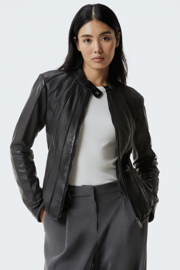 AGATHA Lamb Leather Fitted Jacket