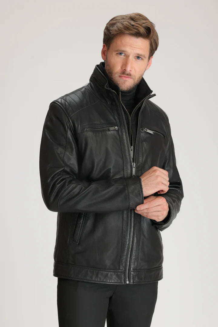 EDRIK Slim-Fit Lamb Leather Jacket