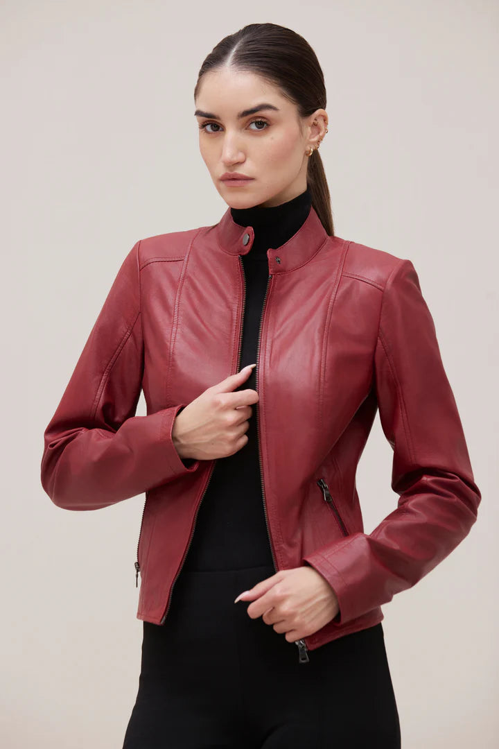 ISLA Modern Lamb Leather Moto Jacket