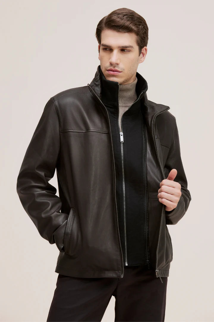 CREWZ Premium Lamb Leather Moto Jacket