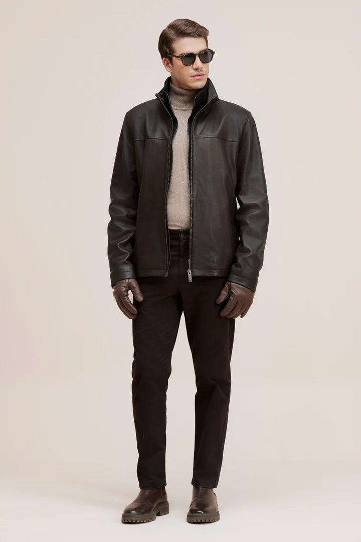 CREWZ Premium Lamb Leather Moto Jacket