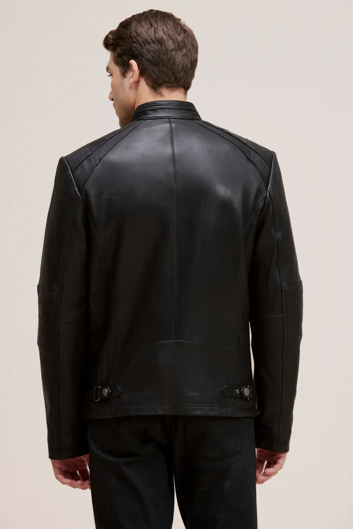 RONAN Modern Lamb Leather Racer Jacket