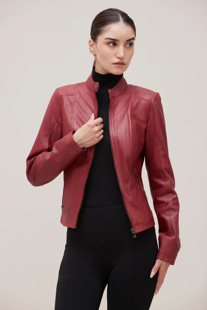 ISLA Modern Lamb Leather Moto Jacket