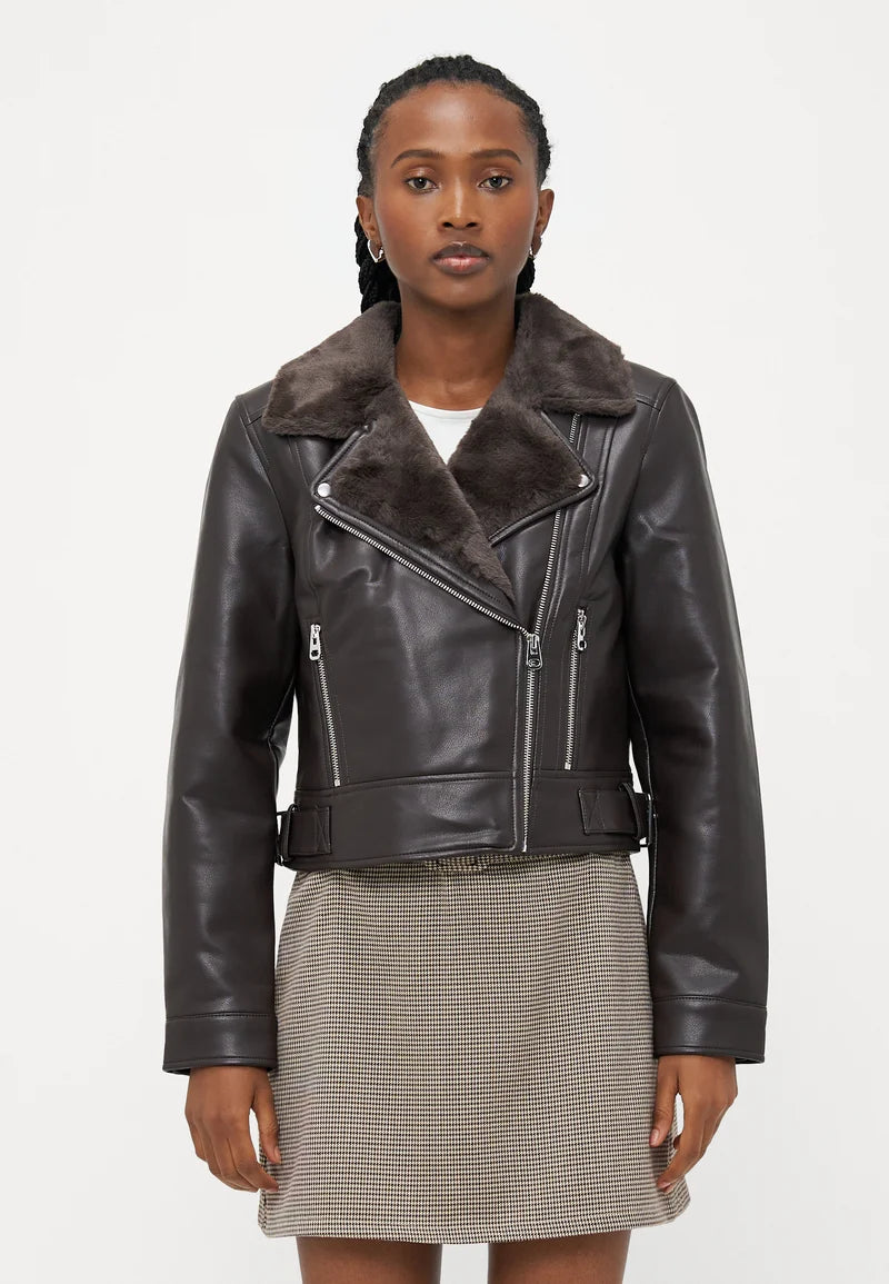VMHAILEY COATED JACKET – Faux Leather Jacket (Chocolate Torte)