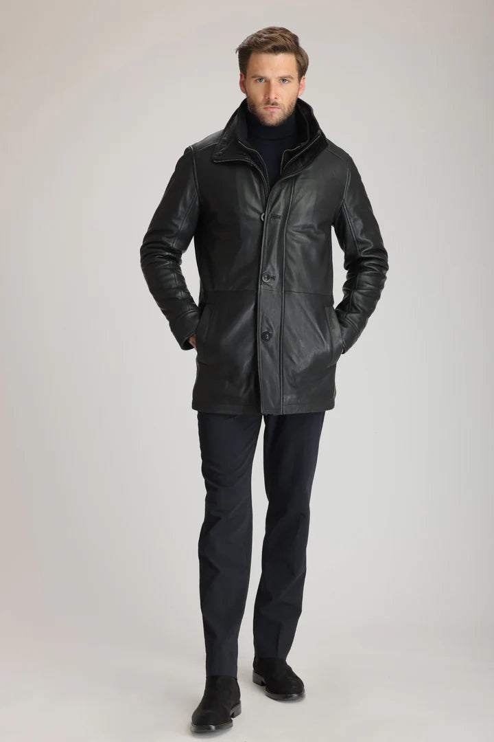 SANDER Premium Lamb Leather Utility Jacket