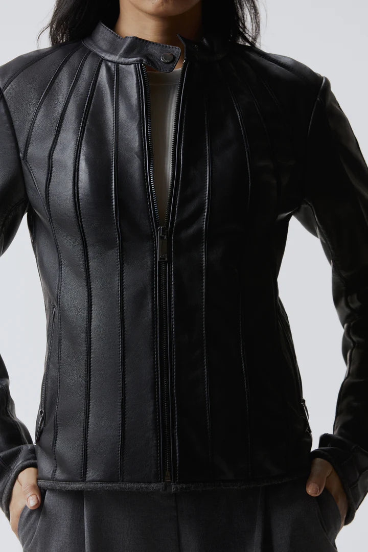 AGATHA Lamb Leather Fitted Jacket