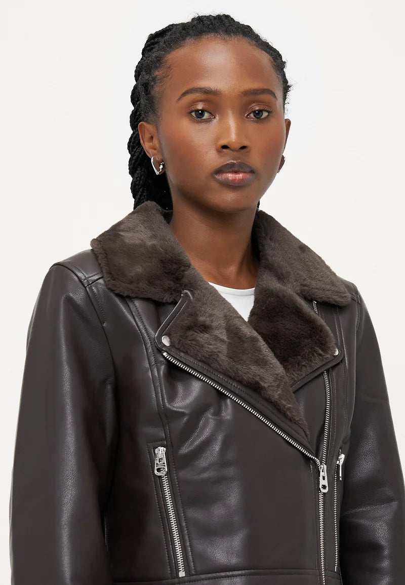VMHAILEY COATED JACKET – Faux Leather Jacket (Chocolate Torte)