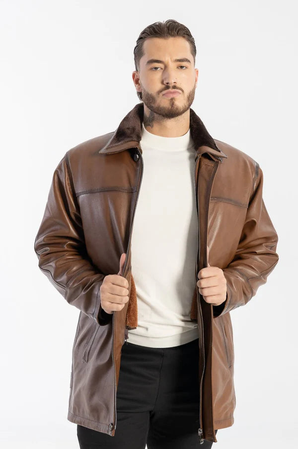 ZACHARY – Timeless Lambskin Leather Jacket with Removable Vest