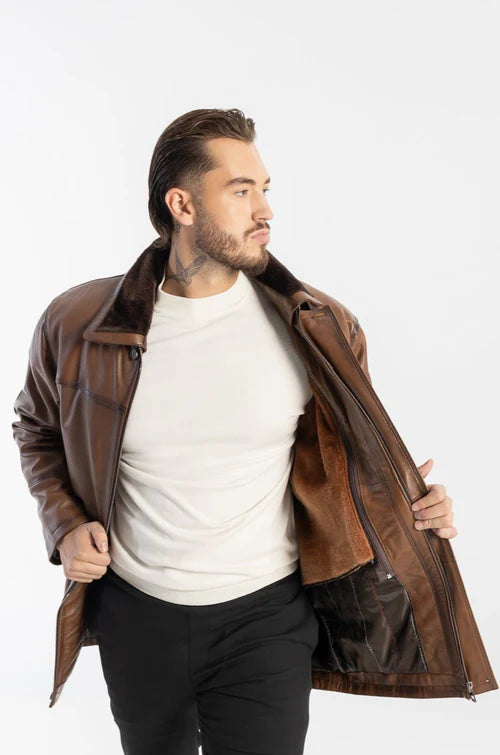 ZACHARY – Timeless Lambskin Leather Jacket with Removable Vest