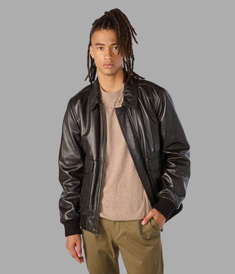 CHRIS – Men’s Leather Bomber Jacket