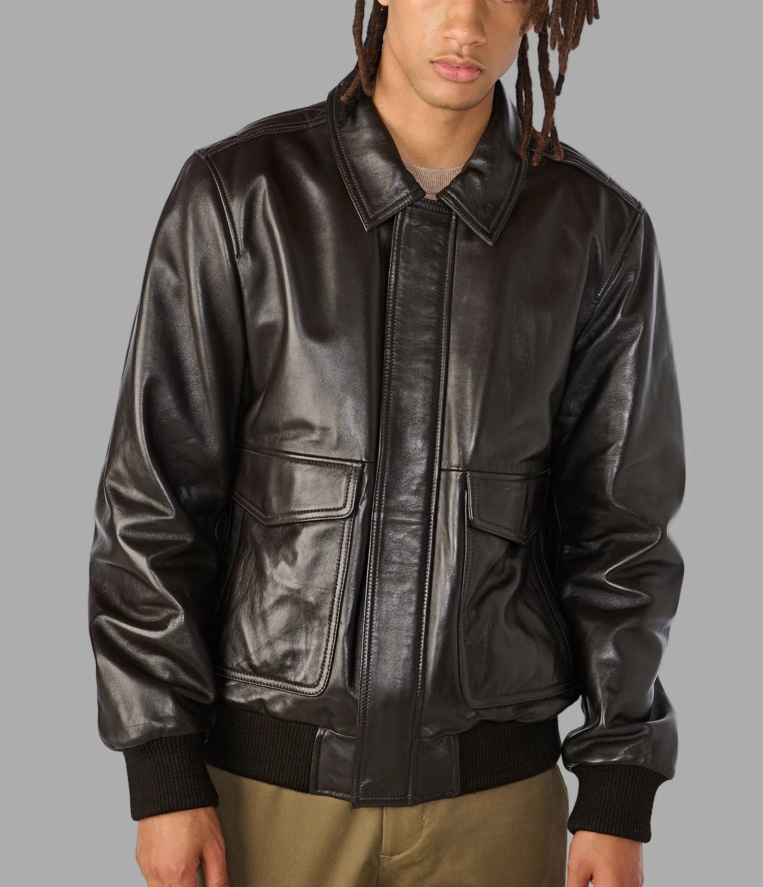 CHRIS – Men’s Leather Bomber Jacket