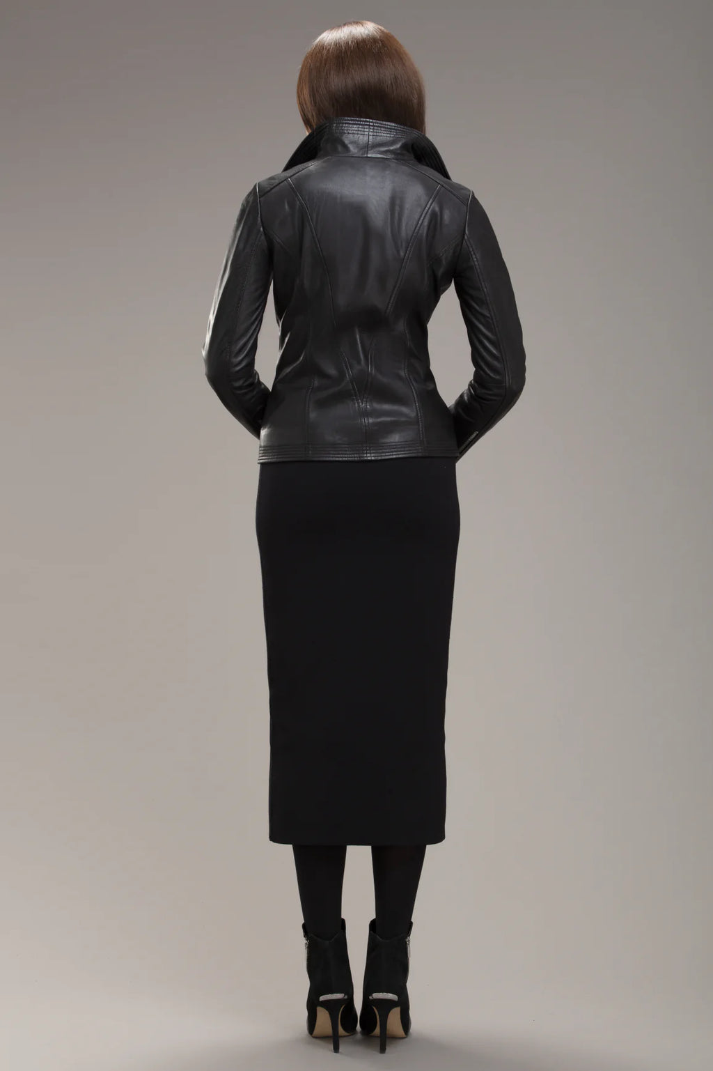 ELIZA Slim-Fit Lamb Leather Bomber Jacket