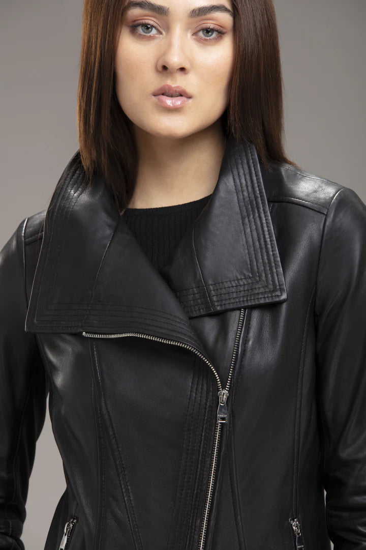 ELIZA Slim-Fit Lamb Leather Bomber Jacket