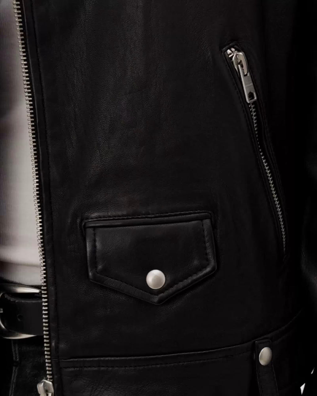 Milo Asymmetric Lambskin Biker Jacket