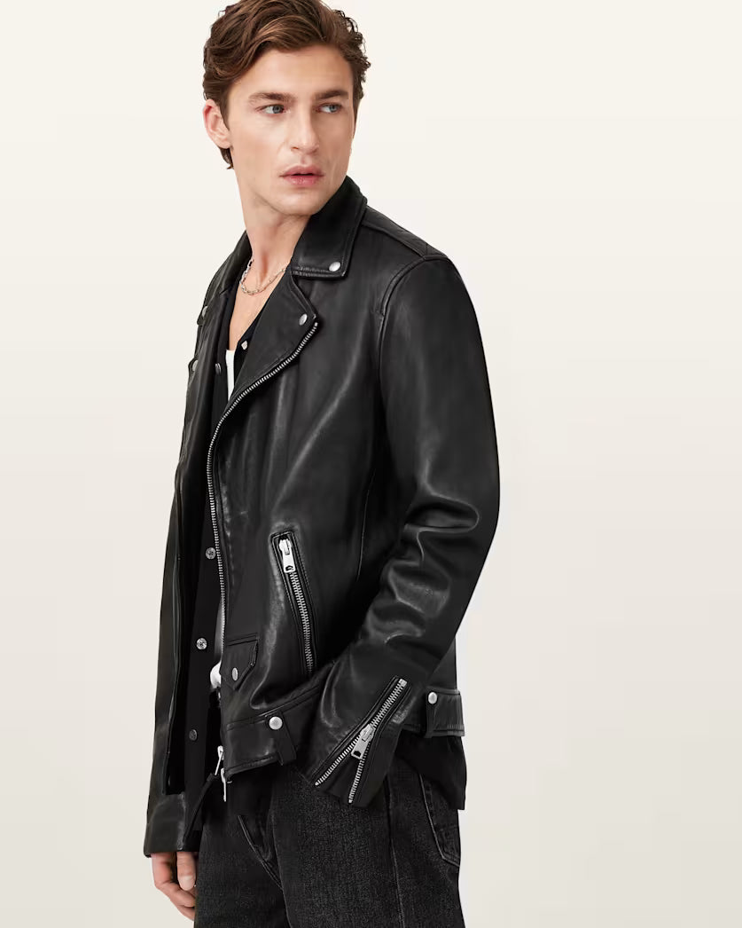 Milo Asymmetric Lambskin Biker Jacket
