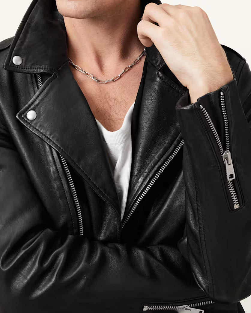 Milo Asymmetric Lambskin Biker Jacket