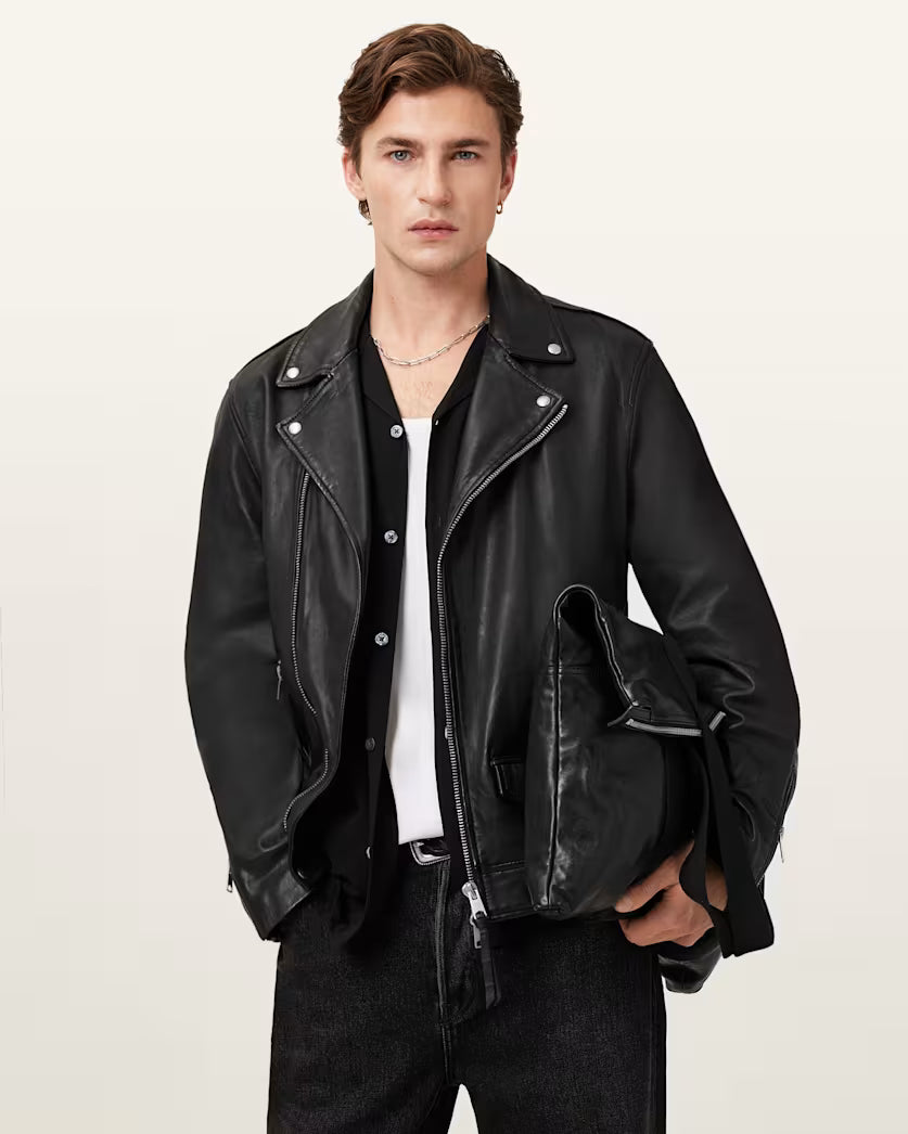Milo Asymmetric Lambskin Biker Jacket