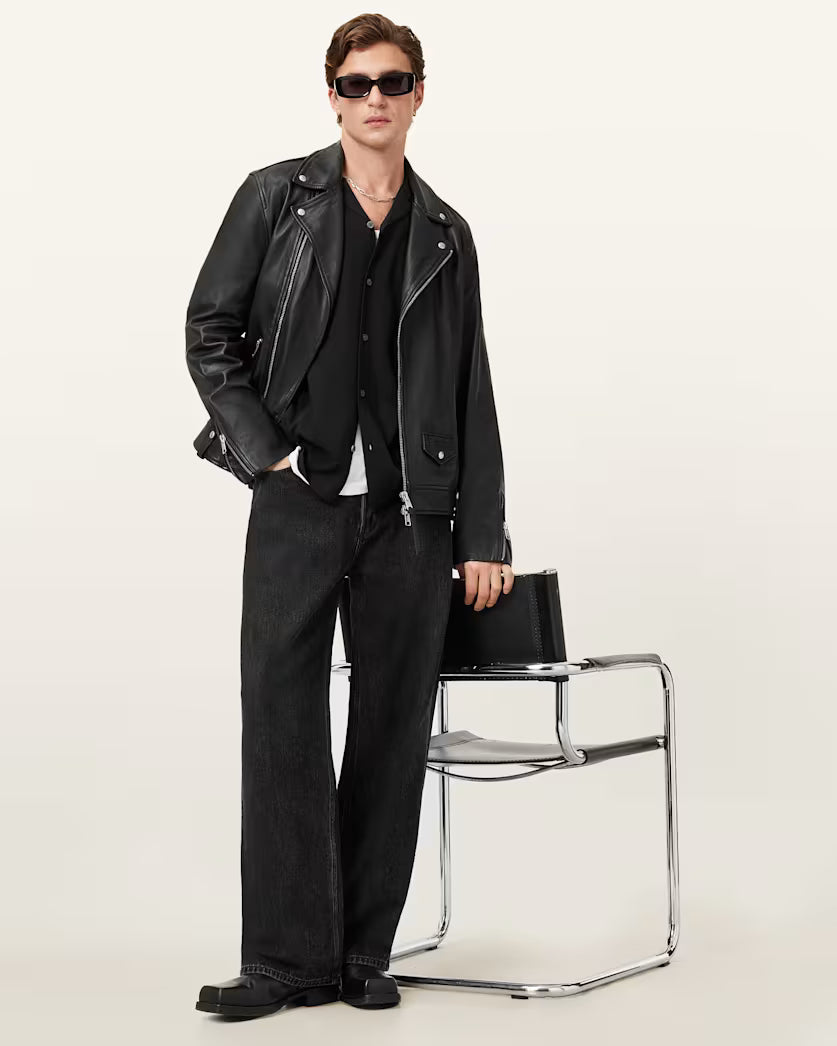 Milo Asymmetric Lambskin Biker Jacket
