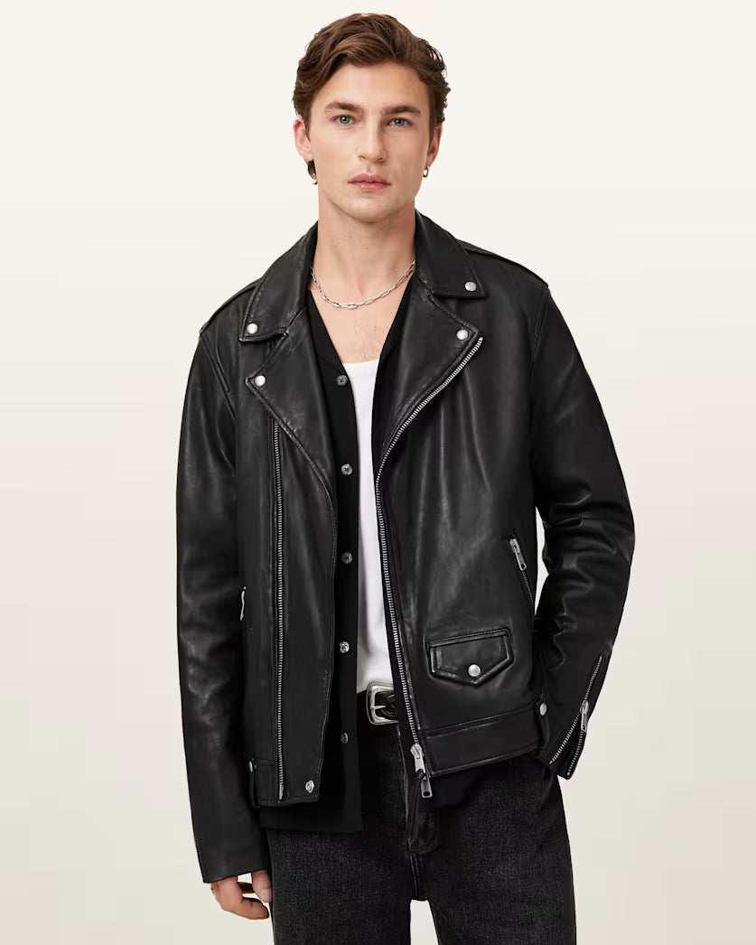 Milo Asymmetric Lambskin Biker Jacket