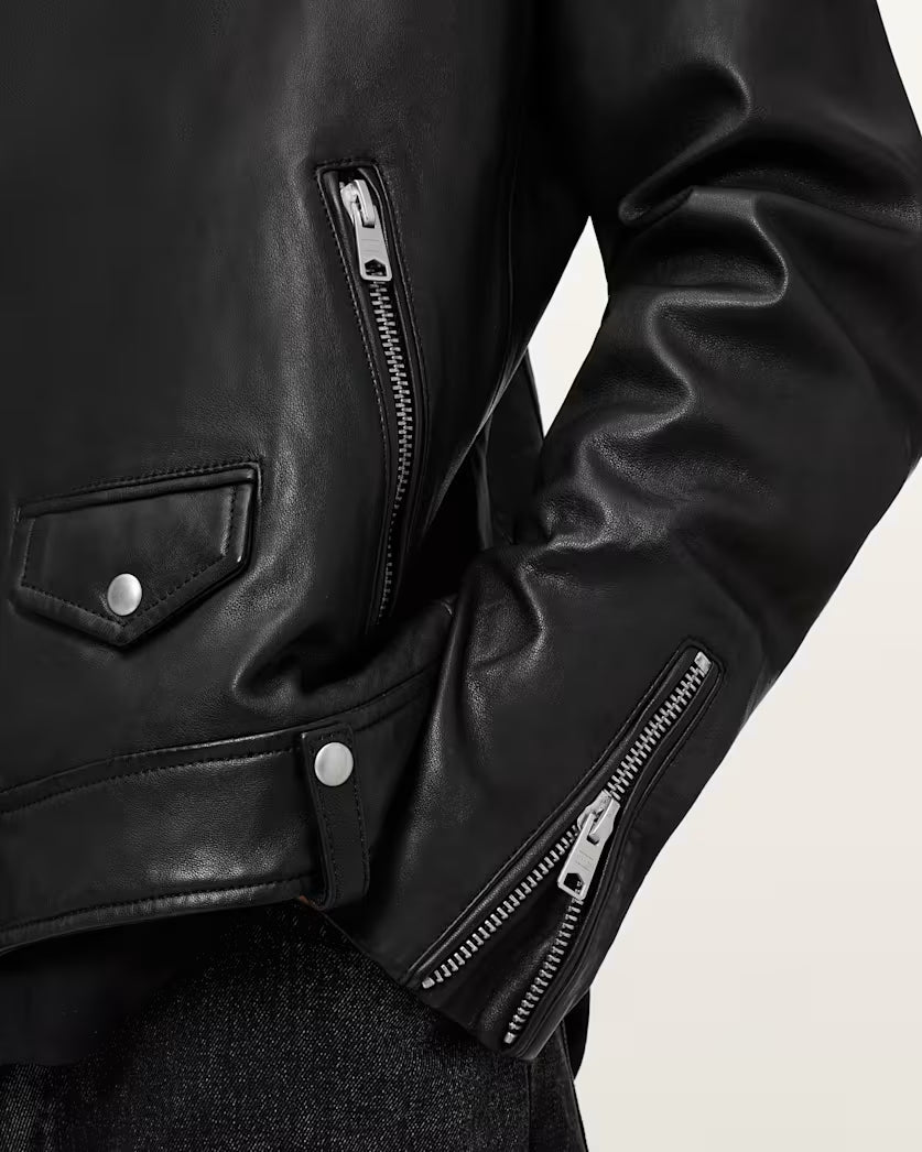 Milo Asymmetric Lambskin Biker Jacket