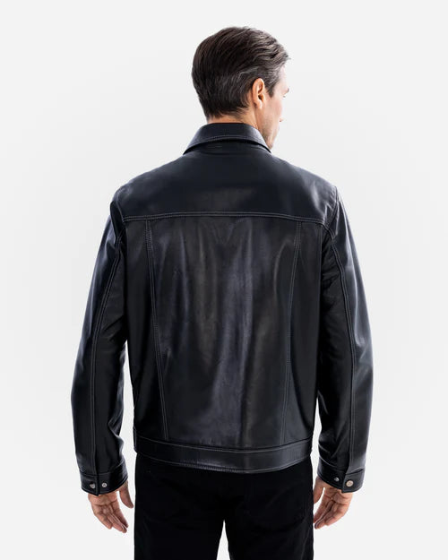 LOGAN – Black Lambskin Leather Jacket