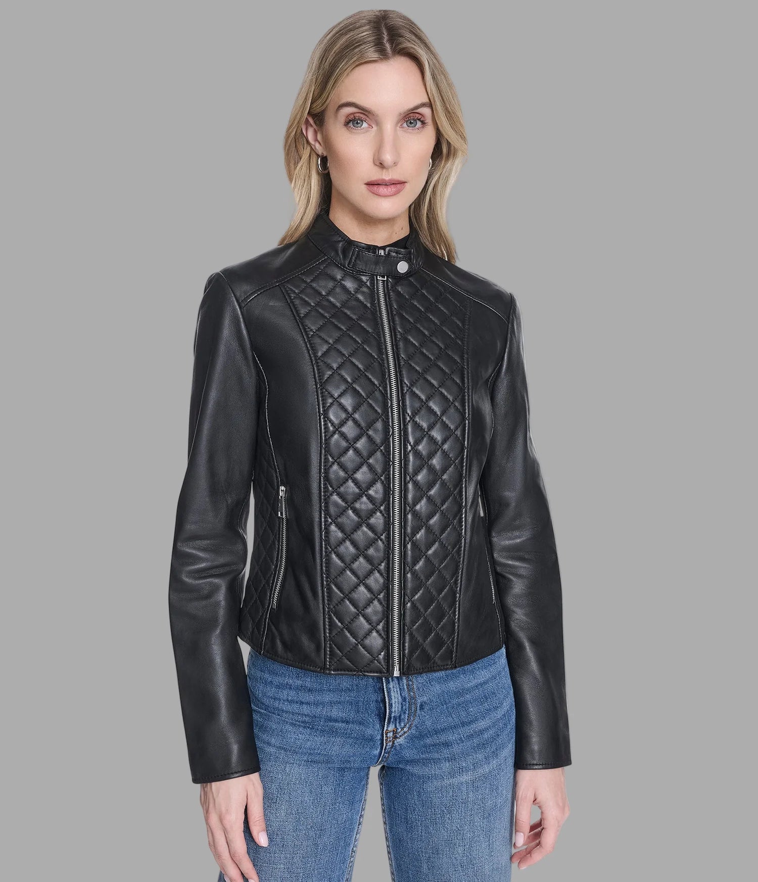 MARLETTE – Quilted Leather Racer Jacket