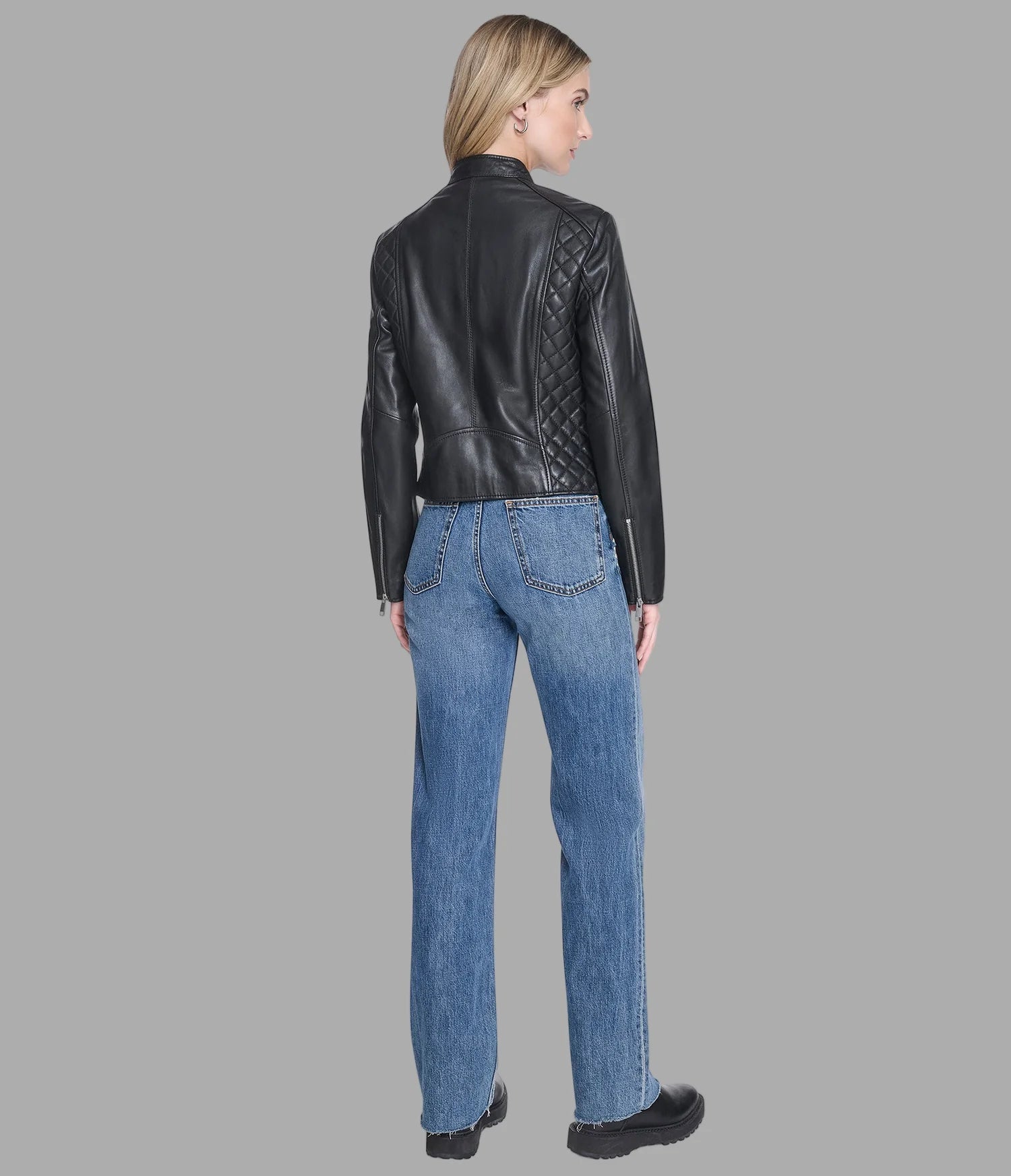 MARLETTE – Quilted Leather Racer Jacket