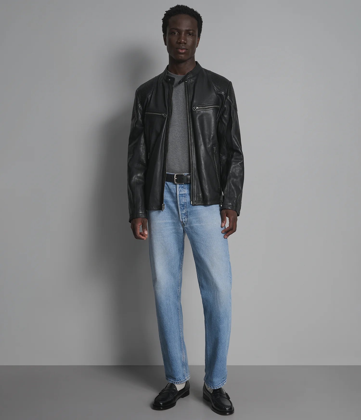 DREW – Men’s Leather Racer Jacket