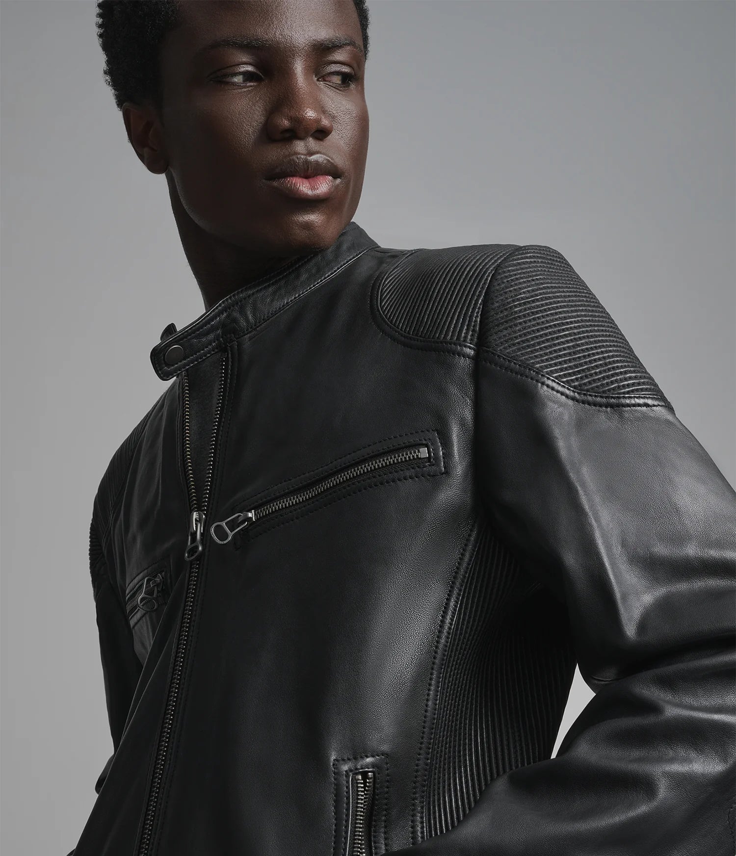 DREW – Men’s Leather Racer Jacket