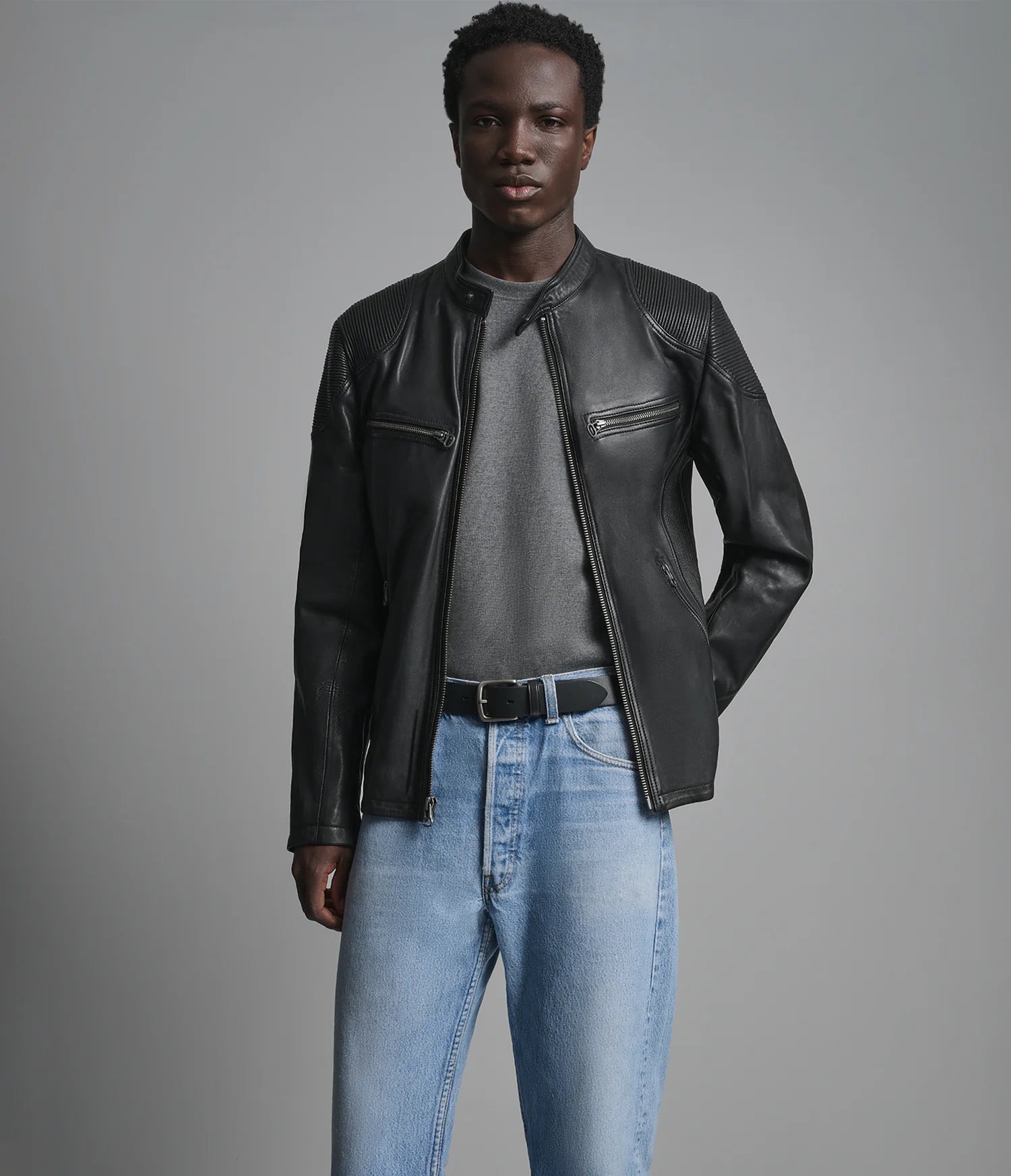 DREW – Men’s Leather Racer Jacket