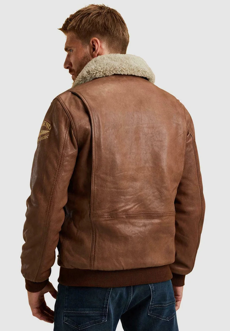 HUDSON LOCKHEED – Men’s Brown Leather Jacket