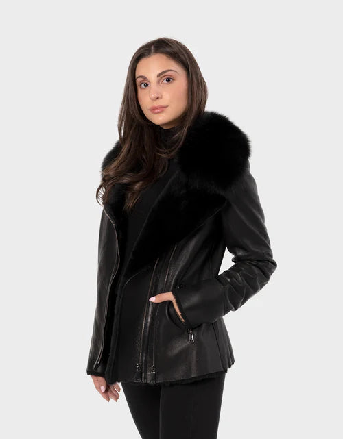 ALICIYA – Women’s Genuine Shearling Leather Jacket