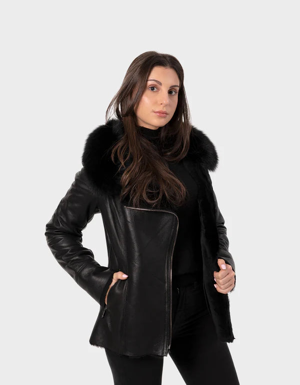 ALICIYA – Women’s Genuine Shearling Leather Jacket