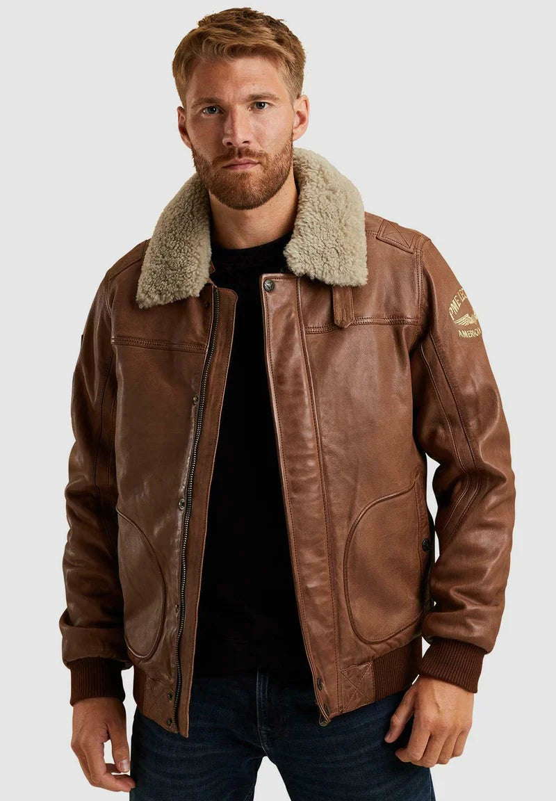 HUDSON LOCKHEED – Men’s Brown Leather Jacket