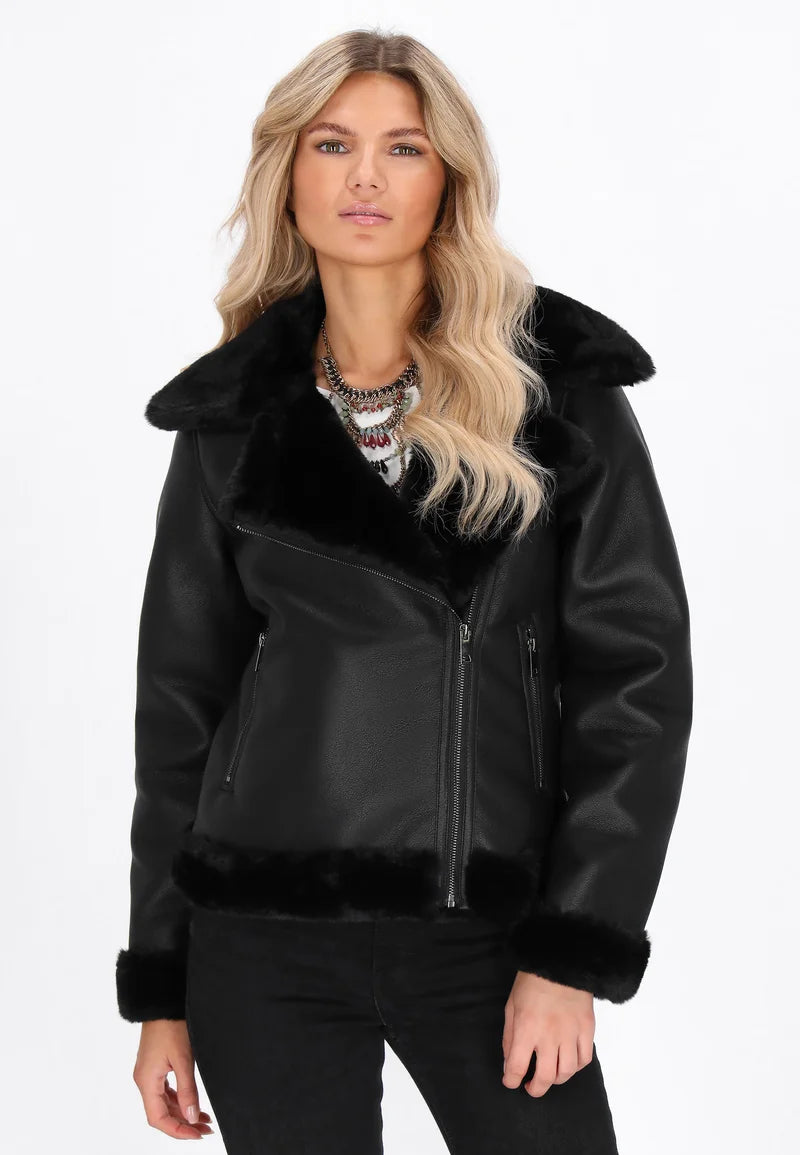 FAUX LEATHER JACKET – Black