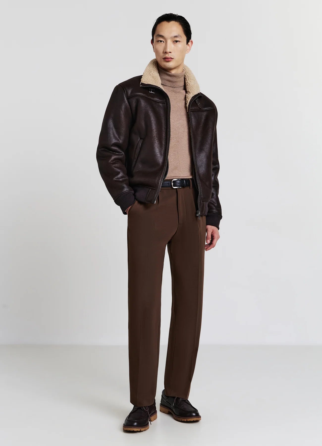 GIUBB – Faux Leather Jacket (Brown)