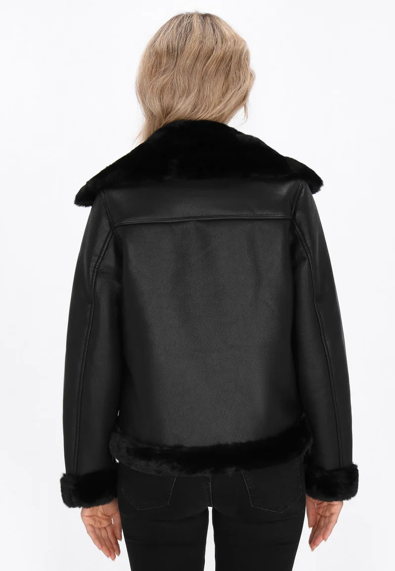 FAUX LEATHER JACKET – Black