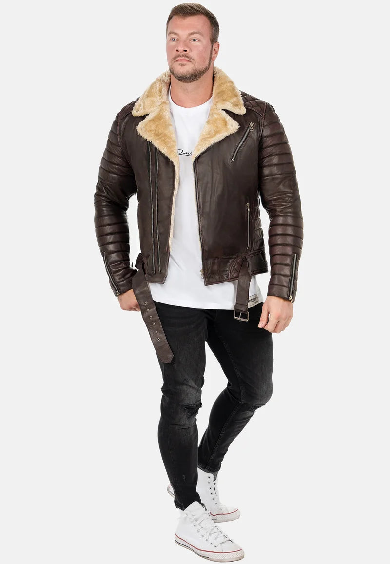 REICHSTADT HERREN JACKE RS008LUX – Leather Jacket (Brown)