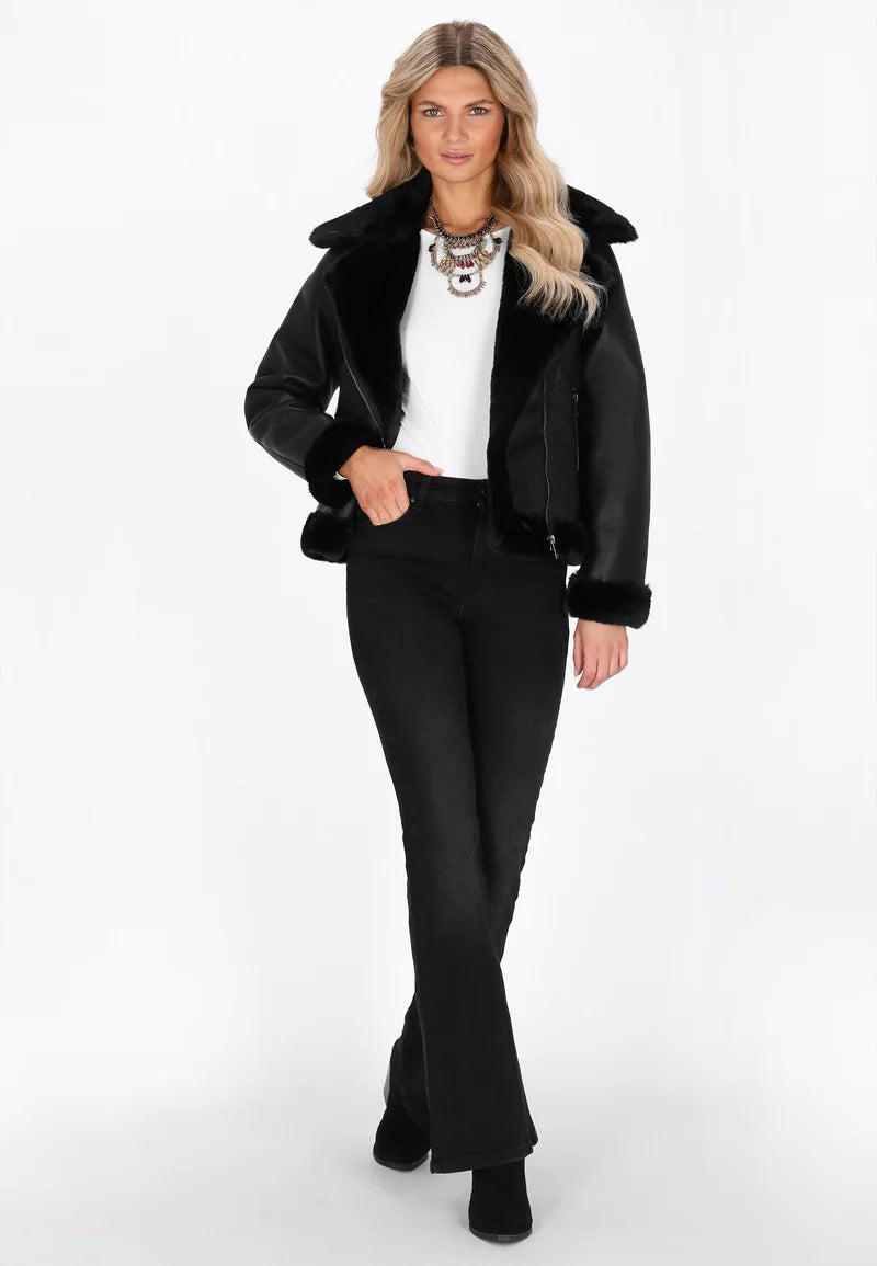 FAUX LEATHER JACKET – Black